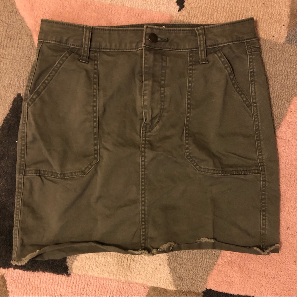 Army green skirt